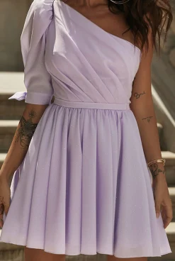 Hot Villanelle Violet - Mini Dress In Powder Purple Women Wedding
