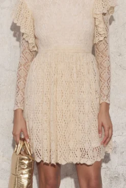 Hot Wendy - Knitted Mini In Openwork Beige Women Every Day