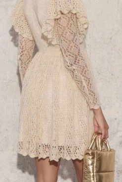 Hot Wendy - Knitted Mini In Openwork Beige Women Every Day