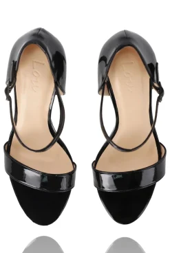 Store Zarina - Black Lacquered Stiletto Sandal Women Shoes
