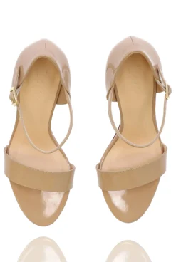 Cheap Zarina - Classic Lacquered Sandals In Nude Women Shoes
