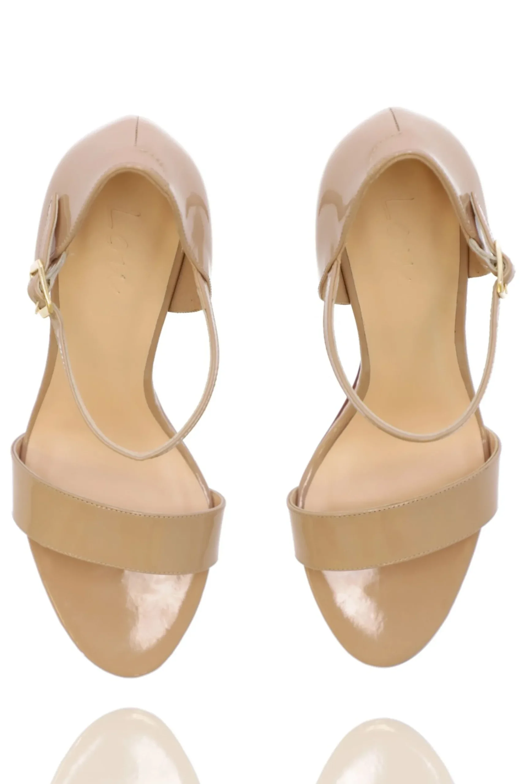 Cheap Zarina - Classic Lacquered Sandals In Nude Women Shoes