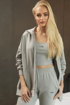 Clearance Zorca Zip Ash-Colored Set Women Tracksuits